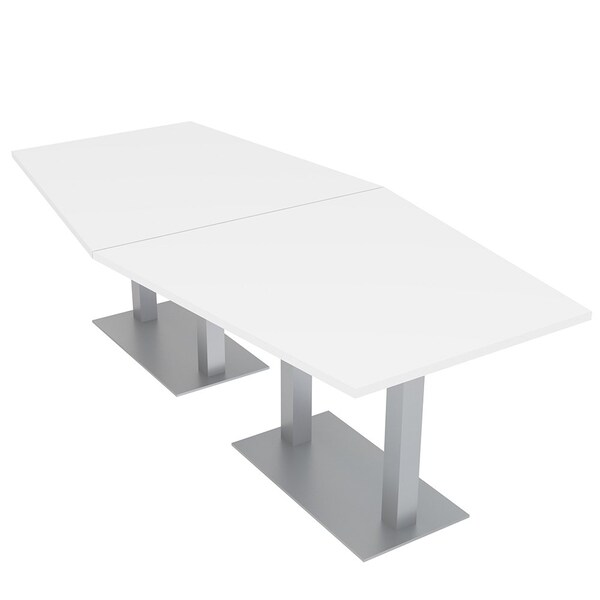 45 in W, 96 in L, 29 in H, Engineered Wood Top, White